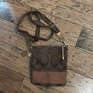 COACH Signature Print Crossbody Purse